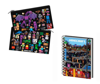 Minecraft Wordly Notebook & Pencil Mobbery Case Set